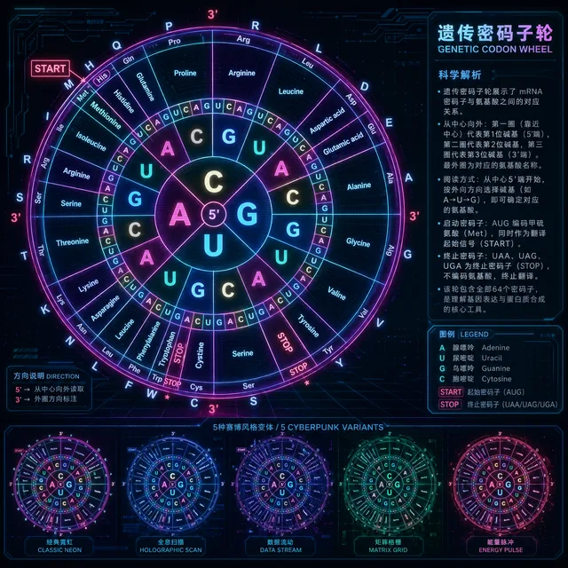 赛博朋克风遗传密码轮海报 PNG