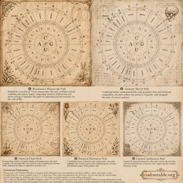 Vintage printable codon wheel chart