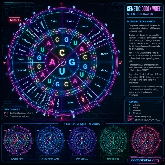 Cyberpunk genetic code wheel poster PNG