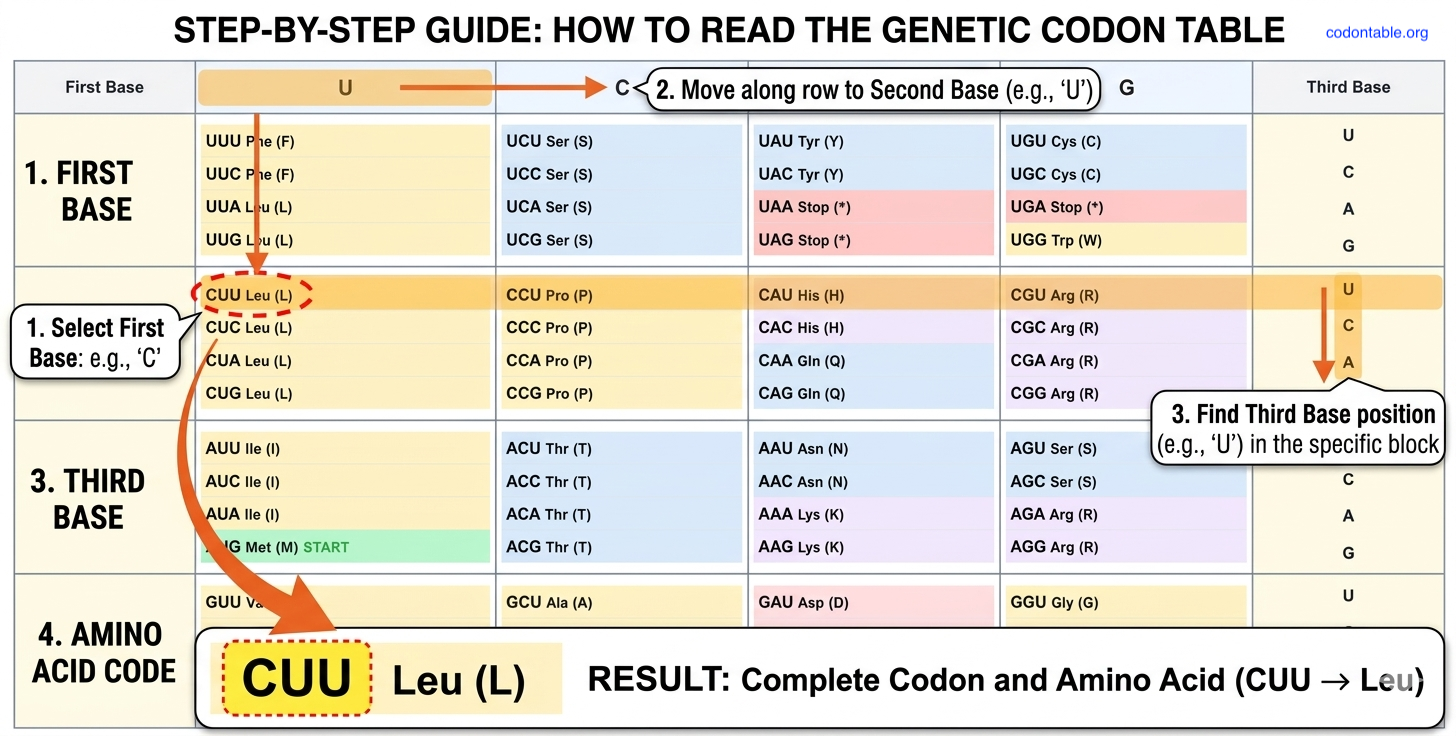 How to Read Codon Table