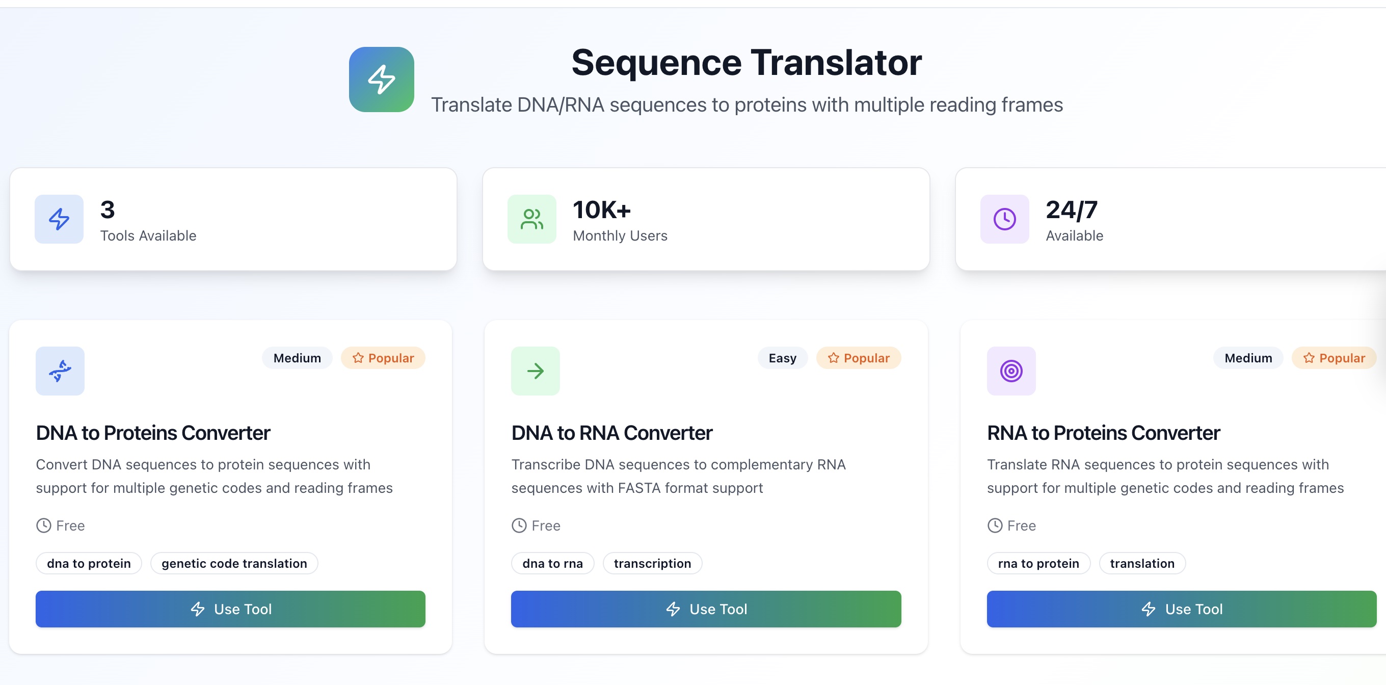 DNA Sequence Translation Tool